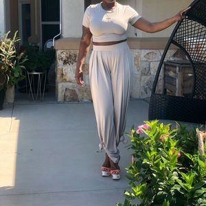 Wide leg two piece set